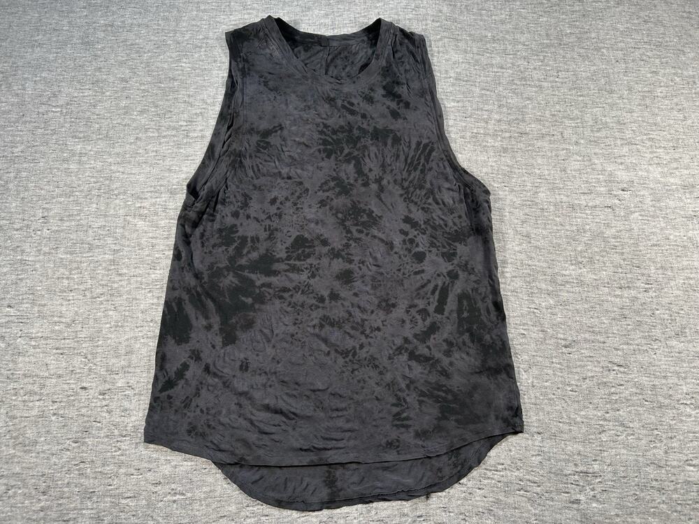 Lululemon Tank Top Womens No Size Black Grey Lightweight Pullover Sheer